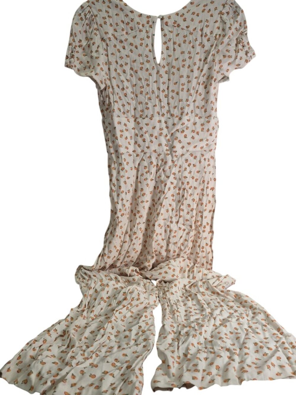 Free People Mia Peach Print Wide Leg Jumpsuit Size 2 - Picture 4 of 9